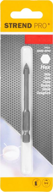 Vrták do skla Strend Pro GSD714, 4 mm, stopka Hex