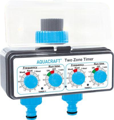 Časovač AQUACRAFT® 290160, 3/4", mechanický, 2-way, rozbočovač, záhradný, na hadicu, 2xAA