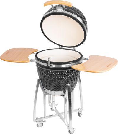 Gril Strend Pro Kamado Egg 21", priemer 46,7 cm, gril výška 91 cm, čierny, 130x73x122 cm 1