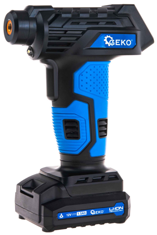 Akumulátorový kompresor 0,2-10,3 Bar, 12V, 1,5Ah batéria, 23l/min, LCD display, GEKO 14