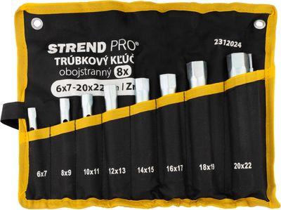 Kľúč Strend Pro, 6x7-20x22 mm, trúbkový, obojstranný, Zn, set 8 ks