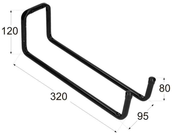 Garážový hák dvojitý typu U 320 mm, XL-TOOLS 2