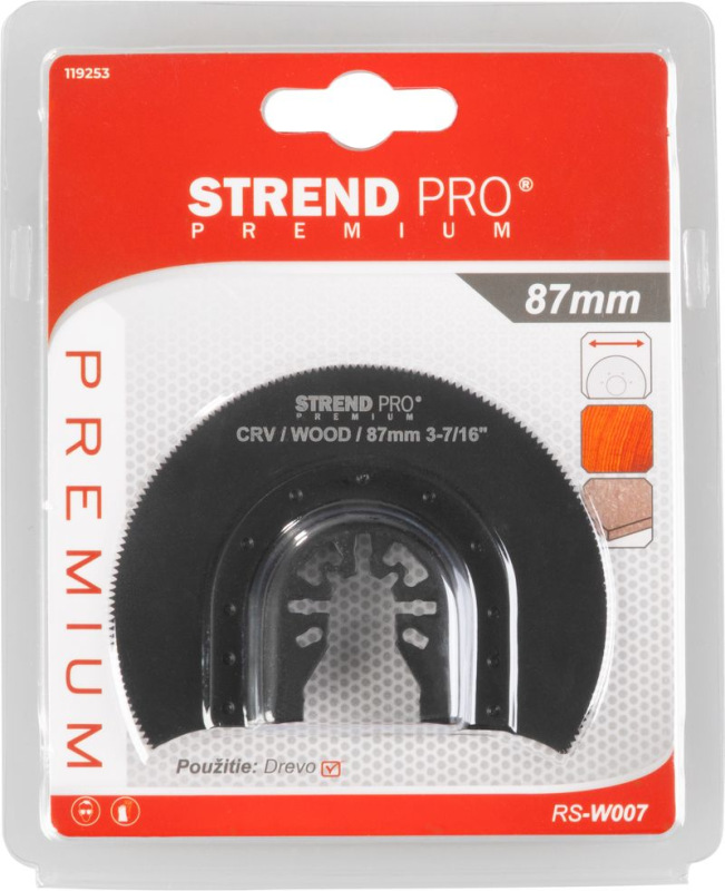Nástroj Strend Pro RS-W007 pílový list - polkruh 87 mm, na multibrúsku, Cr-V, HCS 3