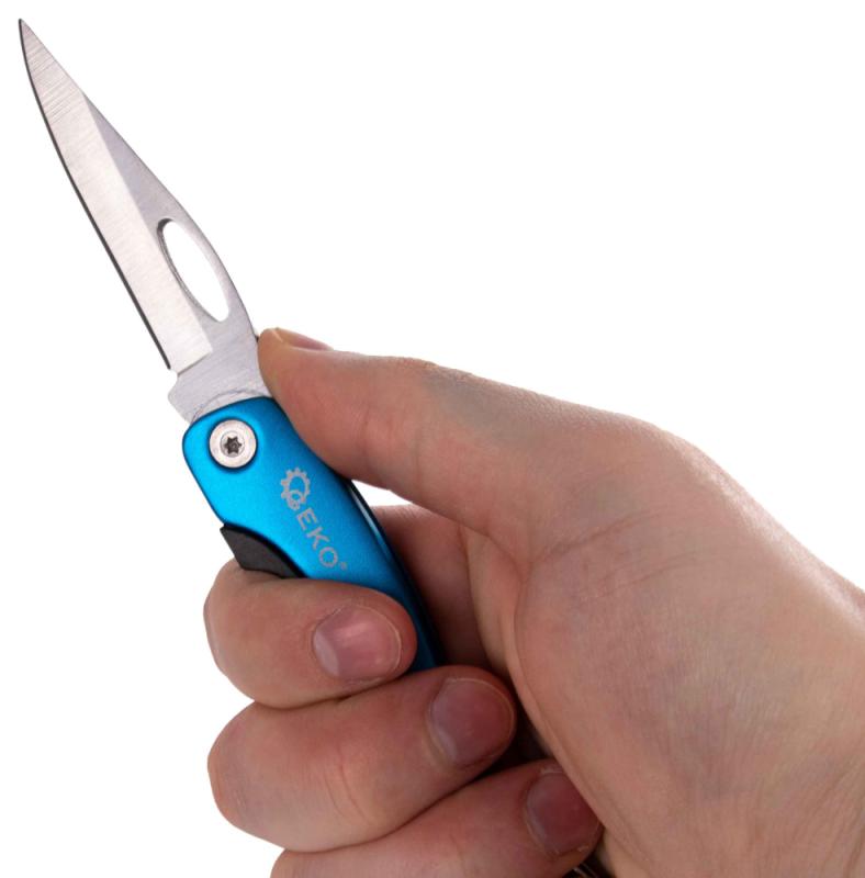 Skladací nôž vreckový s karabínou, 19 cm, GEKO