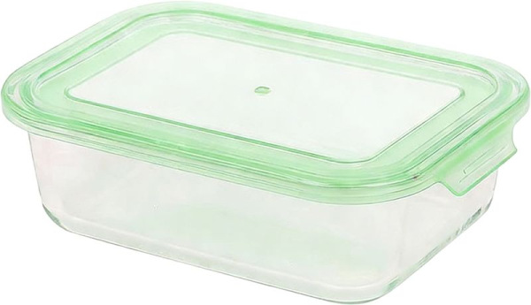 Dóza MagicHome, sklenená, obdĺžníková, 650 ml, s vekom, non-snap