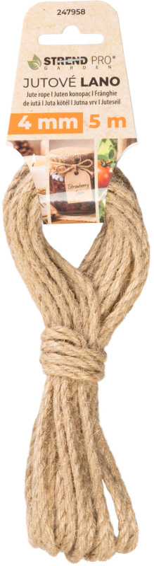 Lano Strend Pro Garden, jutové, prírodné, 4 mm, stáčané, L-5 m 1