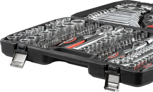 Sada náradia Strend Pro S221, 215 dielna, v kufri, 1/2"+1/4"+3/8" 2