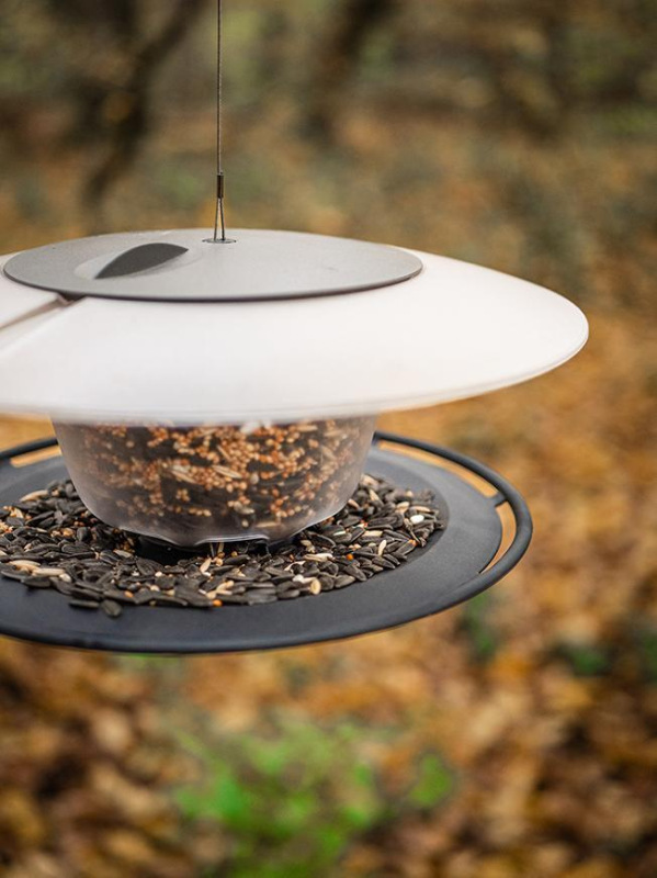 Krmítko Birdyfeed Round, Stone gray, 29,4x25,8x12,2 cm, pre vtáky 6