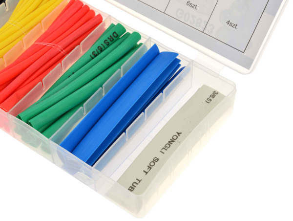 Sada farebných termosťahovacích trubkových izolácii, 100-dielna sada, GEKO 2