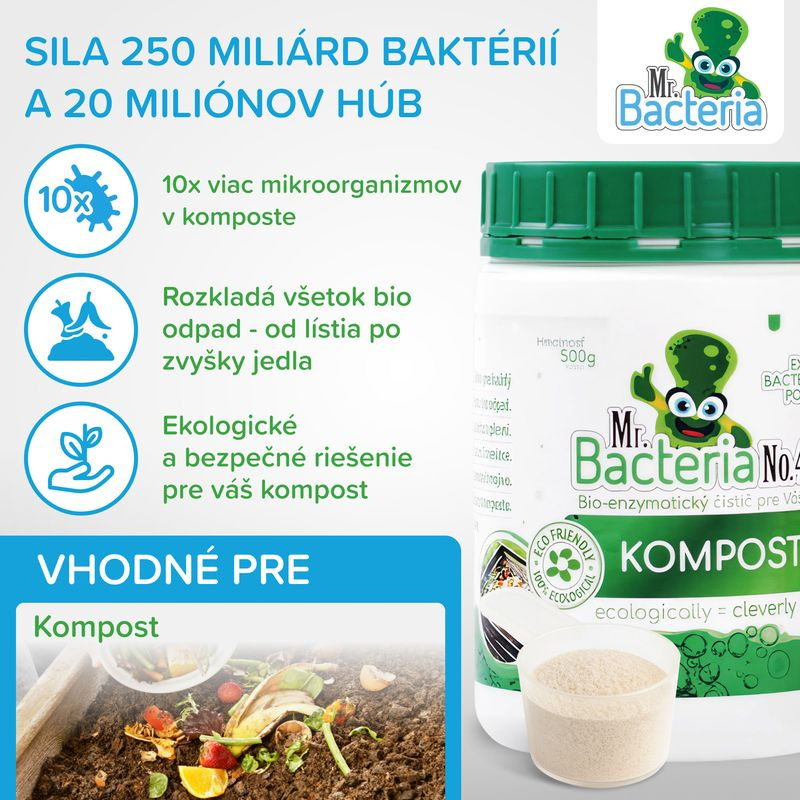 Aktivátor Mr.Bacteria No.4, do kompostu, 500 g 1