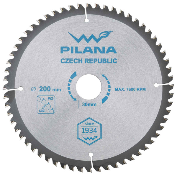 Pílový kotúč s SK plátkami 200x2,2x30 zuby 60 WZ, PILANA