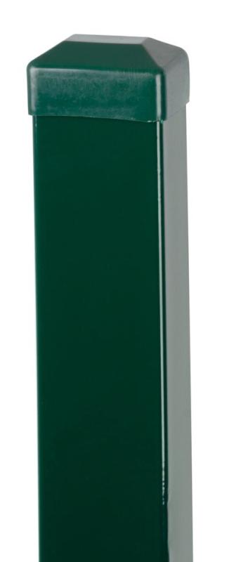 Stĺpik Strend Pro EUROSTANDARD, 2200/60x40/1,25 mm, zelený, hranatý, čiapočka, Zn+PVC, RAL6005