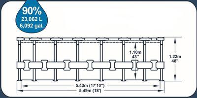 Bazén Bestway® Power Steel™, Vista Series, 56977, kartušová filtrácia, rebrík, plachta, ChemConnect 6