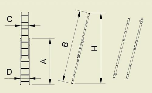 Rebrik ALVE 5220, 2x07, laminátový, výsuvný, 3,64 m 1