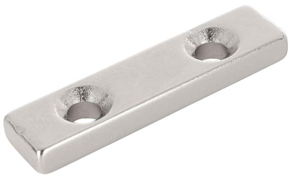 Sada obdĺžnikových magnetov s otvormi na skrutky 40 x 10 x 5 mm, 2 ks, GEKO