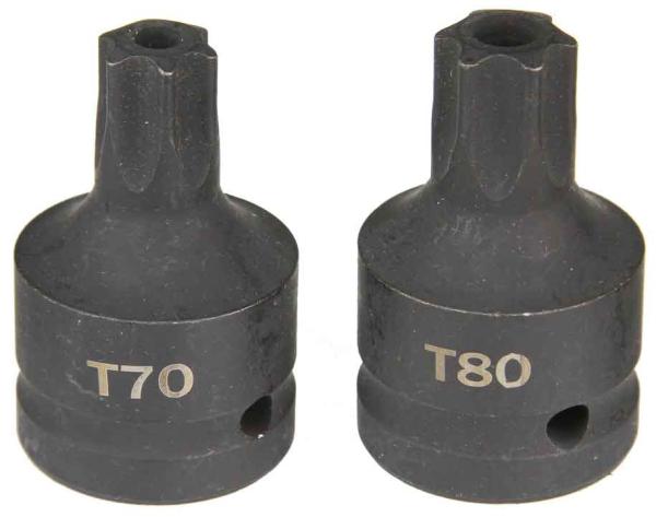 Sada úderových hlavíc TORX + SPLINE 3/4" T70, T80, T90, T100, M16, M18, 6-dielna, MAR-POL 2