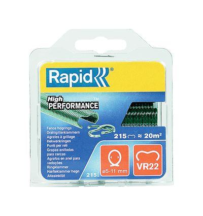 Spony RAPID VR22, PVC zelené, sponky pre viazacie kliešte RAPID FP222 a FP20, pre drôt 5-11 mm, bal.