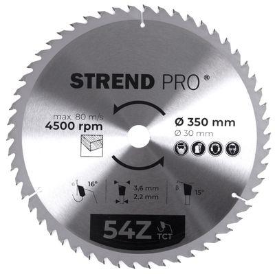 Kotúč Strend Pro TCT 350x3.6x30 mm 54Z, na drevo, pílový, SK plátky