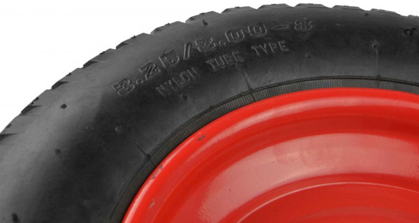 Nafukovacie koleso s ložiskami, otvor 12 mm, priemer 36,5 cm, šírka 8 cm, červené s oskou 4