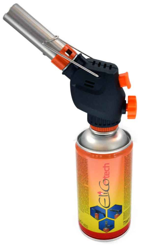 Spájkovacia lampa s piezo zapaľovačom a kartušou 300ml, závit 7/16", RK-3104C ELICO 3