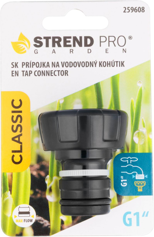 Prípojka Strend Pro Garden, G1", na vodovodný kohútik, vnútorný závit, MAX FLOW 1