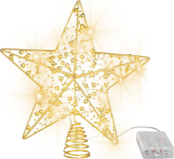 Hviezda MagicHome Vianoce, plast, 10xLED teplá biela, 25 cm, 2xAA