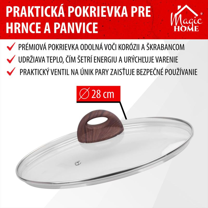 Pokrievka MagicHome Black Marble Line, sklenená, 28 cm 1