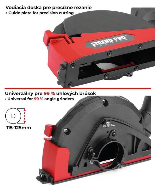 Kryt Strend Pro CDS5, odsávací, 115/125 mm, na uhlovú brúsku, na frézovanie 10