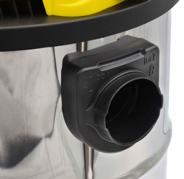 Vysávač priemyselný na sucho a na mokro 25l, so zásuvkou + príslušenstvo, 1800 W, GEKO 1