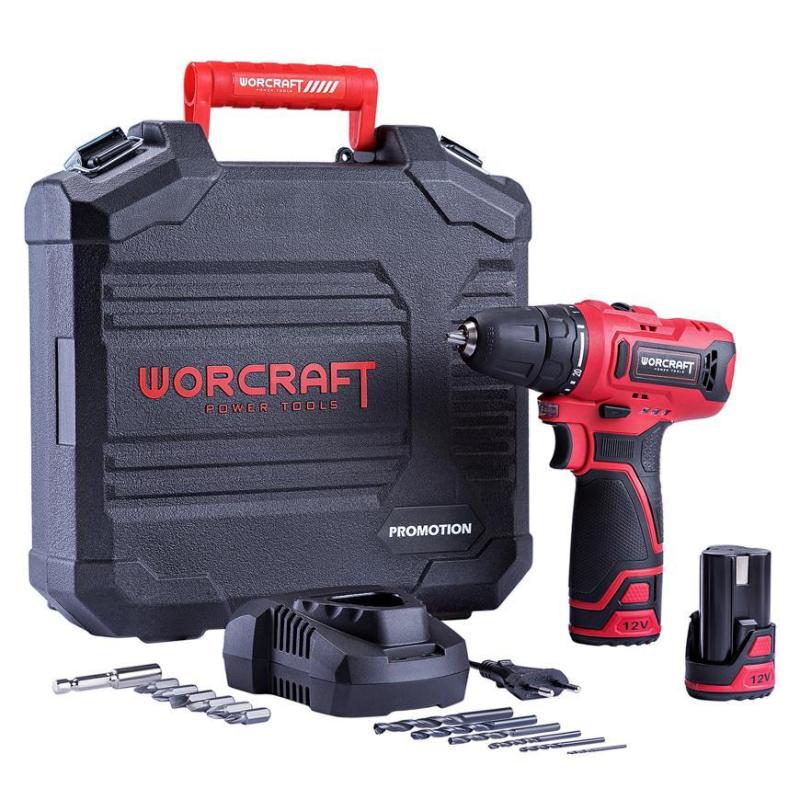 Skrutkovač Worcraft CD-12LiA, 2xLi-ion 1.3Ah, kufrík 2