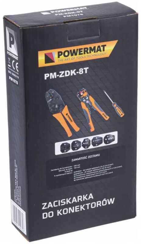 Sada klieští na odizolovanie a lisovanie koncoviek káblov s výmennými čelusťami, POWERMAT 3