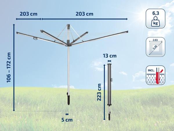 Sušiak na prádlo LEIFHEIT 85276 Linomatic 500 Plus, na bielizeň, záhradný, vonkajší 5