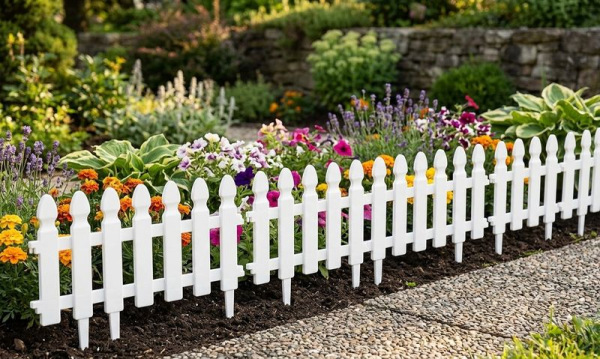 Ohrada Gardens F752, 50x34 cm, plastová, biela, mini dekoračný plot, bal. 4 ks 1