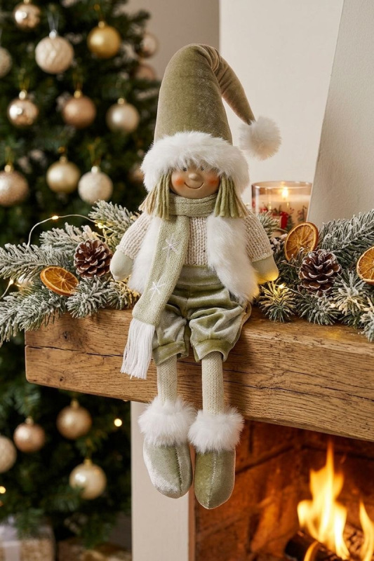 Dekorácia MagicHome Vianoce, Chlapček v zlatom, sediace, 33 cm 1