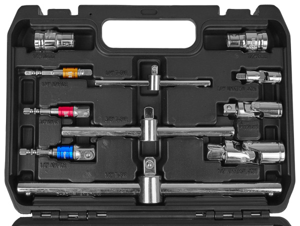 Sada vratidiel, predlžovacích nadstavcov a redukcii 1/4" 3/8" 1/2", 25-dielna sada, GEKO 3