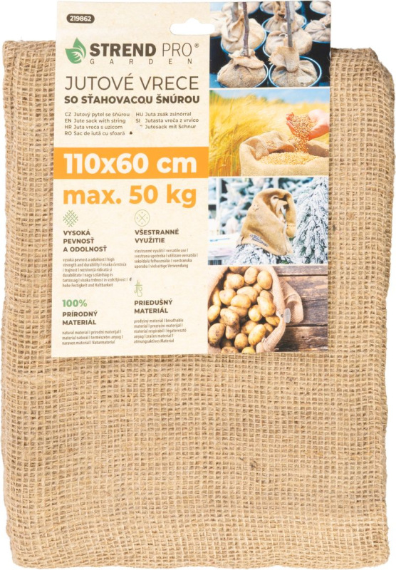 Vrece Strend Pro Garden, jutové, 110x60 cm, max.50 kg, so šnúrou 2