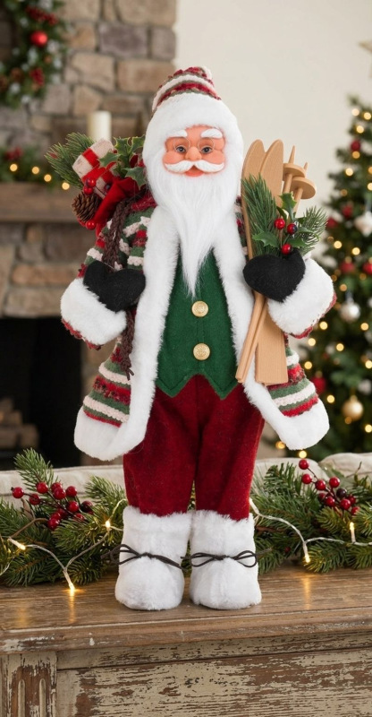Dekorácia MagicHome Vianoce, Santa s lyžami, 80 cm 1
