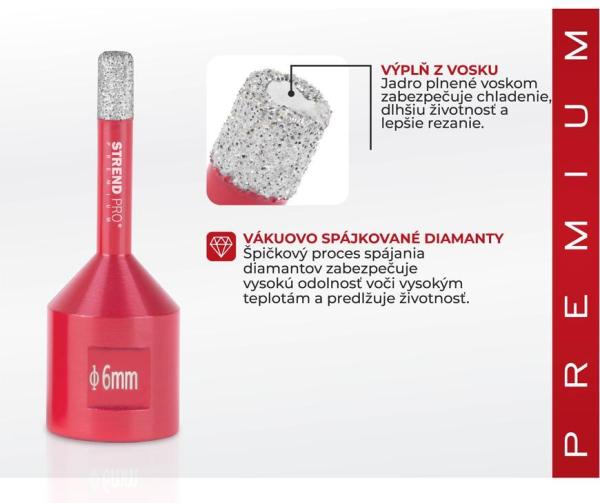 Vyrezávač Strend Pro Premium DCB11, 6 mm, M14, HD, korunka, diamant, professional 2