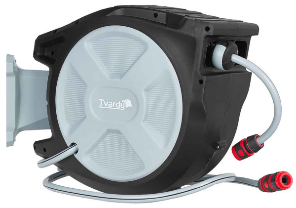 Navíjací bubon s držiakom na stenu so záhradnou 1/2" hadicou 25 m, TVARDY 13