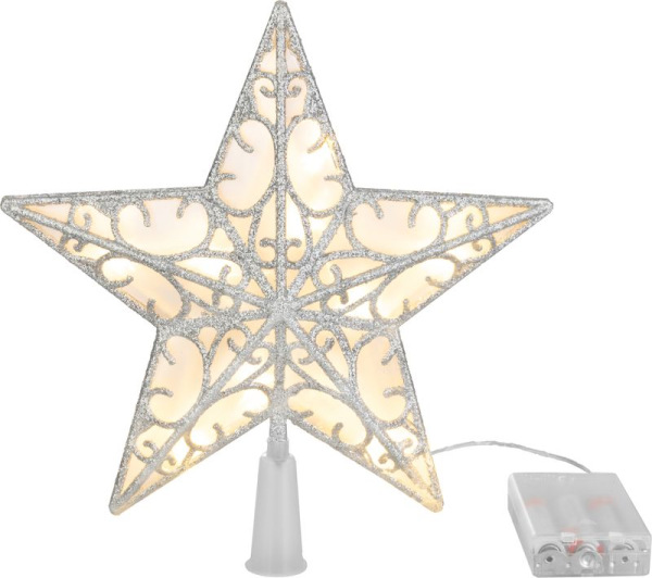 Hviezda MagicHome Vianoce, plast, 10xLED teplá biela, 25 cm, 2xAA