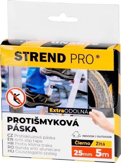 Páska Strend Pro, 25 mm, L-5 m, lepiaca, protišmyková, extra odolná, čierno/žltá 2