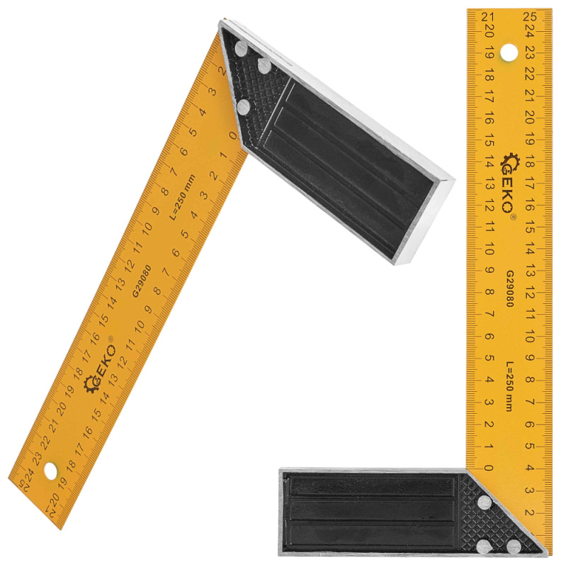 Uholník stolársky 250 mm, žltý, GEKO