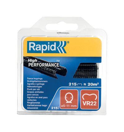 Spony RAPID VR22, PVC čierne, sponky pre viazacie kliešte RAPID FP222 a FP20, pre drôt 5-11 mm, bal.