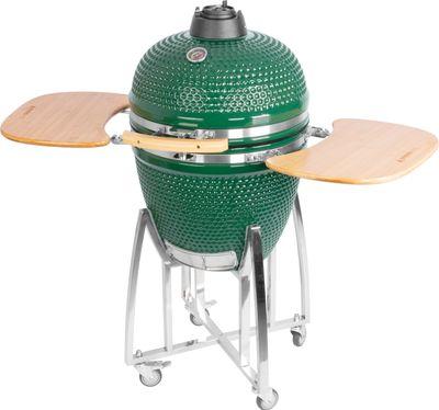 Gril Strend Pro Kamado Egg 21", priemer 46,7 cm, gril výška 91 cm, zelený, 130x73x122 cm