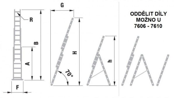 Rebrík ALVE EUROSTYL PROFI 7611, 3x11, univerzálny, A315 B711 1