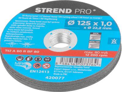 Kotúč Strend Pro 125x1,0x22,2 mm, rezný na kov, dóza, 10 ks 1