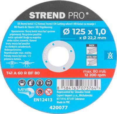 Kotúč Strend Pro 125x1,0x22,2 mm, rezný na kov, dóza, 10 ks