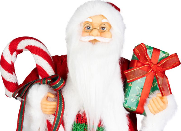Dekorácia MagicHome Vianoce, Santa, s darčekom, červený, 120 cm 1