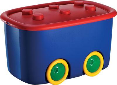 Box s vekom na detské hračky KIS Funny L, 46 lit., modrý/červený, úložný, 39x58x32 cm
