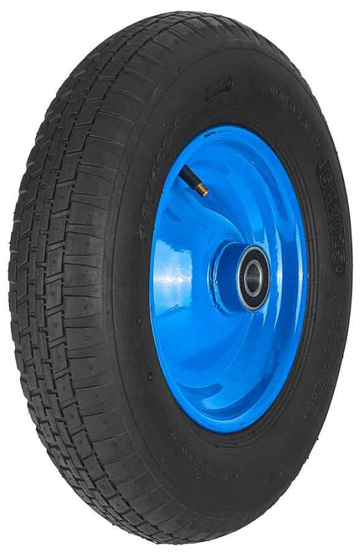 Nafukovacie koleso s ložiskami, otvor 20 mm, priemer 39 cm, šírka 8,5 cm, modré, s oskou 1